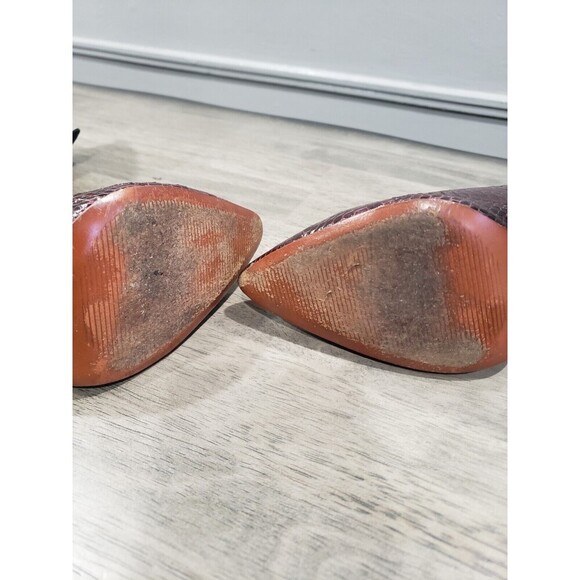 Vince Camuto Snake Print Bootie Women's 8.5M Wine Leather Carolena - Picture 10 of 12